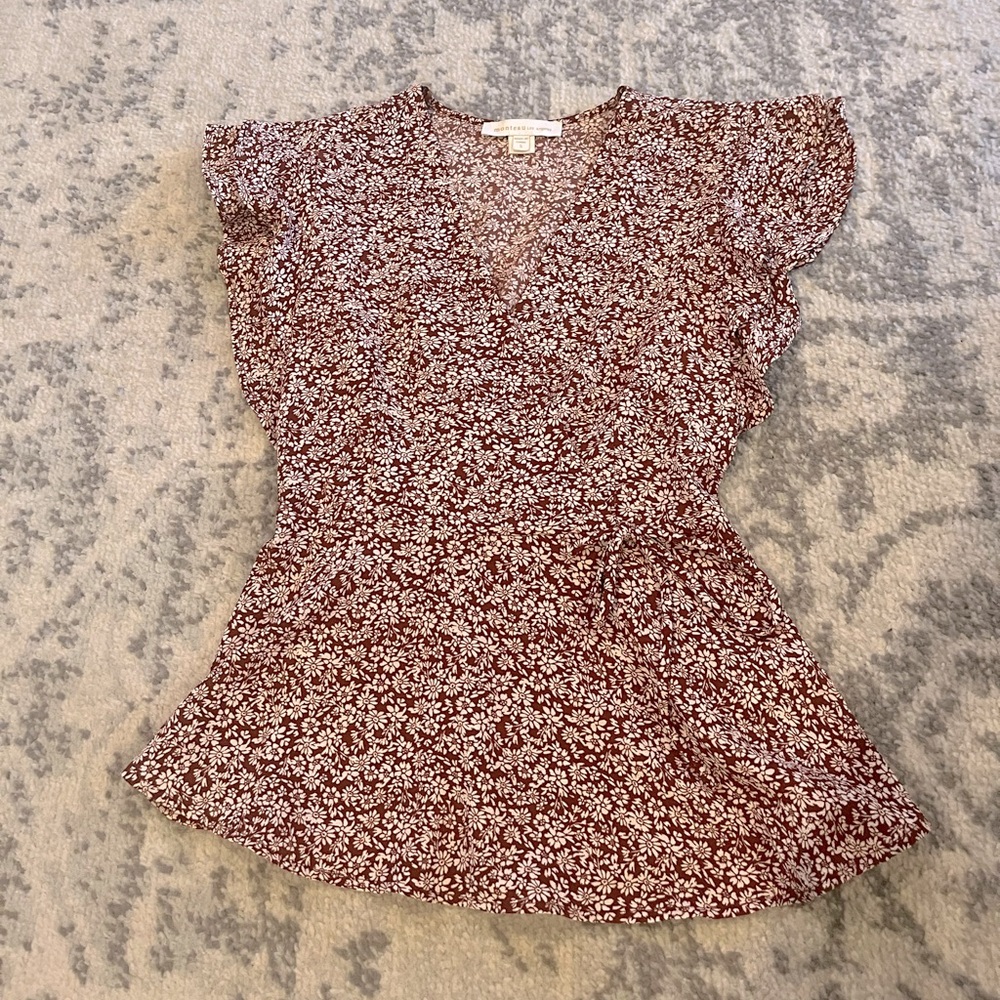 Floral wrap blouse